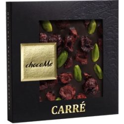   chocoMe Valrhona étcsokoládé (66%) bronte-i pisztáciával és liofilizált meggyel (50 g)